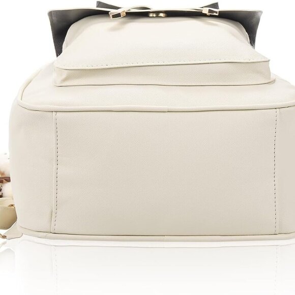 3Pcs Leather Backpack Purse Set for Women Mini Bowknot Casual Travel - Picture 7 of 7